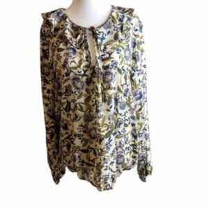 W5 Floral Ruffle Flouncy Romantic Cottagecore Blouse Large